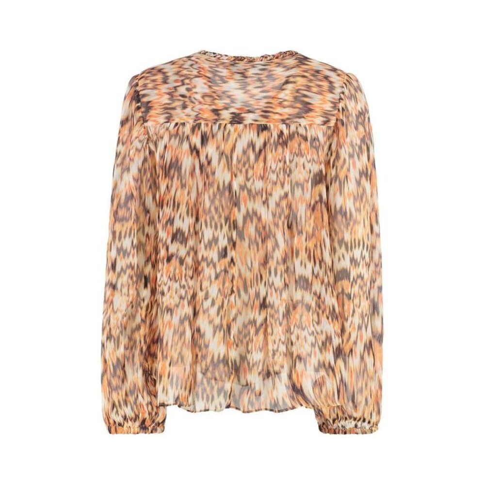 ISABEL MARANT Ruffled Neck Printed Blouse Women MULTICOLOR T-Shirts & Tops - Picture 2 of 2